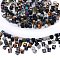2 Bags Imitation Artificial Crystal Glass Beads, Faceted Cube, Mixed Style, Black, 6x6x6mm, Hole: 1.2mm, about 100pcs/bag
