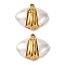 304 Stainless Steel Pendants, Shell Shape Charms, with ABS Plastic Pearl, PVD Vacuum Plating, Real 18K Gold Plated, 19.5x22x5.5mm, Hole: 1.5mm