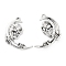 Alloy Pendant, Moon with Skull, Antique Silver, 27x23x3.5mm, Hole: 1.4mm