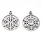 Non-Tarnish 201 Stainless Steel Pendants, Laser Cut, Christmas Snowflake, Stainless Steel Color, 19x15.5x1mm, Hole: 1.4mm