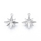 Non-Tarnish 304 Stainless Steel Pendants, Star, Stainless Steel Color, 21x17x4mm, Hole: 1.6mm