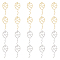 20Pcs 2 Colors Alloy Pendants, Balloon with Heart Charm, Platinum & Light Gold, 39x16x1.5mm, Hole: 1.2mm, 10pcs/color