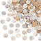 200Pcs Natural Akoya Shell Flat Round Charms, Mother of Pearl Shell Charms, Seashell Color, 7~7.5x1mm, Hole: 1mm