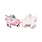 Opaque Resin Pendants, with Glitter Powder and Platinum Tone Iron Loops, Unicorn Charm, Colorful, 19x19.5x5mm, Hole: 2mm