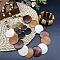 Bohemian Vintage Style Wooden Flat Round Beaded Necklaces & Dangle Earrings & Beadeed Bracelets Sets for Women, Colorful, 790mm