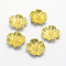 Brass Pendants, Lead Free & Cadmium Free & Nickel Free, Flower, Raw(Unplated), 20x19x5mm, Hole: 1mm