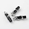 Tube Natural Dyed & Heated Black Agate Pendants, with Dragon Brass Findings, Platinum, 48x15x10mm, Hole: 7x5mm