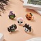 Halloween Theme Resin Adjustable Rings, Mixed Shapes, Mixed Color, Inner Diameter: 17mm, 5pcs/set