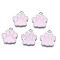 Alloy Enamel Pendants, Cadmium Free & Lead Free, Dog Paw Prints, Pink, 17.5x16x1.5mm, Hole: 2mm