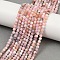 Natural Pink Opal Beads Strands, Faceted, Round, 3.5~4mm, Hole: 0.7mm, about 114pcs/strand, 15.39''(39.1cm)