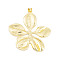 Rack Plating Brass Pendants, Cadmium Free & Lead Free, Long-Lasting Plated, Flower, Real 18K Gold Plated, 43x40.5x2mm, Hole: 4x3mm