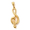 PVD Vacuum Plating 304 Stainless Steel Pendants, Long-Lasting Plated, Musical Note Charm, Golden, 42.5x15.5x5.5mm, Hole: 9x4.5mm