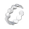 304 Stainless Steel Shell Wrap Open Cuff Ring for Women, Stainless Steel Color, US Size 8(18.1mm)
