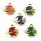 304 Stainless Steel Enamel Charms, Fish Charm, Ion Plating(IP), Real 18K Gold Plated, Mixed Color, 12x12x4mm, Hole: 1.4mm