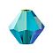 Preciosa® Crystal Beads, Czech Crystal, Bicone(451 69 302 Rondelle), 60100 20000 Indicolite AB 2x, 6mm, Hole: 1mm