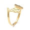 Ion Plating(IP) 304 Stainless Steel Hollow Out Butterfly Adjustable Ring for Women, Golden, US Size 6 1/2(16.9mm)