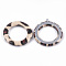 Imitation Leather Pendants, with Aluminum Bottom, Ring, Platinum, PapayaWhip, 40.5x38x5mm, Hole: 1.5mm