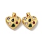 Brass Micro Pave Cubic Zirconia Pendants, Cadmium Free & Lead Free, Heart Charms, Real 18K Gold Plated, 15.5x16.5x7mm, Hole: 5x3mm