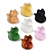 Glass Pendants, Fox Charms, Mixed Color, 34.5x27x12mm, Hole: 0.8mm