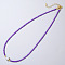 Imitation Pearl & Glass Beaded Necklaces for Women, Elegant Jewelry for Collarbone, Purple
