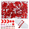 2 Bags Glass & Seed Beads, with Glitter Powder, Imitation Pearl & Transparent & Inside Colours, Moon & Star & Round, Red, 2~16x2~11.5mm, Hole: 0.8~1.2mm