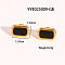 Vintage Stainless Steel Black Enamel Rectangle Stud Earrings for Women, Golden, 10.4x15.4mm
