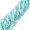 Cat Eye Beads Strands, Round, Faceted, Pale Turquoise, 3mm, Hole: 0.2mm, 14.17 inch(36cm), 122pcs/strand
