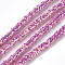 Eco-Friendly PVC Tubular Synthetic Rubber Cord, Hollow Pipe, with Paillette, Orchid, 5~6mm, Hole: 2mm, about 54.68 yards(50m)/bundle
