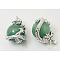 Natural Green Aventurine Pendants, with Brass Findings, Dragon with Round, 26~28x18~20mm, Hole: 5mm