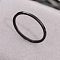 Stainless Steel Plain Band Rings, Black, US Size 8(18.1mm)