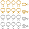 40Pcs 2 Color 304 Stainless Steel Tube Bails, Loop Bails, Ring, Real 24K Gold Plated & Stainless Steel Color, 8.5x6x2.5mm, Hole: 2mm, Inner Diameter: 4mm, 20Pcs/color