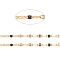 3.28 Feet Handmade Stainless Steel Dapped Chains, Cable Chains, with Enamel, Soldered, Flat Oval, Long-Lasting Plated, Black, 3x1.5x0.1~1mm