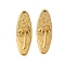 304 Stainless Steel Pendants, Oval with Coconut Tree Charms, Ion Plating(IP), Real 18K Gold Plated, 30x10x2.5mm, Hole: 1.2mm