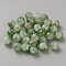 Drawbench Crackle Glass Beads, Round, Dark Green, 10x9mm, Hole: 1.6mm, 30pcs/set