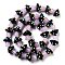 Handmade Lampwork Bumpy Beads Strands, Mushroom, Black, 16~17x14.5~16.5x14~16mm, Hole: 1.2~1.8mm, about 30pcs/strand, 17.13~19.76''(43.5~50.2cm)