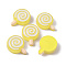 Resin Cabochons, Imitation Food, Lollipop, Yellow, 24.5x18.5~19x7mm