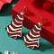 Festive Christmas Acrylic Stud Earrings for Holiday Season Celebration, Platinum, Christmas Tree