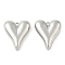 304 Stainless Steel Pendants, Heart Charms, Stainless Steel Color, 16.5x14x4.5mm, Hole: 1.2mm