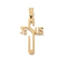201 Stainless Steel Pendants, Laser Cut, Cross with Word Jesus Charm, Golden, 40x23x1.5mm, Hole: 9x4.5mm