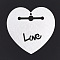 Aluminium Big Pendants, Laser Cut Big Pendants, Heart with Love, For Valentine's Day, Silver Color Plated, 50x50x1mm, Hole: 2mm