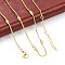 Brass Satellite Chains Necklace for Women, Cadmium Free & Lead Free, Real 18K Gold Plated, 17.56 inch(44.6cm)