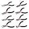 Carbon Steel Jewelry Pliers Sets, Polishing, Round Nose Plier, Bent Nose Plier, Long Chain Nose Plier, Flat Nose Plier, Side Cutter, End Cutting Plier, Wire Cutter, Black, 10.5~15cm, 8pcs/set