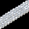 Imitation Jade Electroplate Glass Beads Strands, Pearl Luster Plated, Faceted, Bicone, Clear, 6x6mm, Hole: 1.2mm, about 45~47pcs/strand, 9.65~9.84 inch(24.5~25cm)