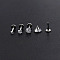 304 Stainless Steel Threadless Labrets, with Clear Cubic Zirconia, Stainless Steel Color, Round, 3x3mm, Pole: 6mm