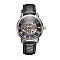 Alloy Watch Head Mechanical Watches, with PU Learther Cord Watch Band, Platinum, 254x20mm, Watch Head: 48x45x13mm, Watch Face: 35mm