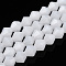 Imitation Jade Glass Beads Strands, Faceted, Bicone, Snow, 6x5.5mm, Hole: 1.2mm, about 45~47pcs/strand, 9.65~9.84 inch(24.5~25cm)