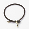 Cotton Twisted Cord Bracelet Making, with Stainless Steel Findings, Golden, Coffee, 9 inch~9-7/8 inch(23~25cm), 3mm