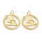 Brass Pendants, Long-Lasting Plated, Flat Round with Evil Eye, Real 18K Gold Plated, 22x20x3.5mm, Hole: 3.5mm