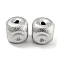 Brass Textured Beads, Cadmium Free & Nickel Free & Lead Free, Square, Real Platinum Plated, 9.5x9.5x9.5mm, Hole: 2.5mm
