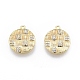 Латунные микропаве прозрачные кубические циркониевые подвески KK-C006-19G-2